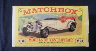 Matchbox Models Yesteryear 1928 Mercedes 36/220 No.  Y - 10 Empty Box Only Old