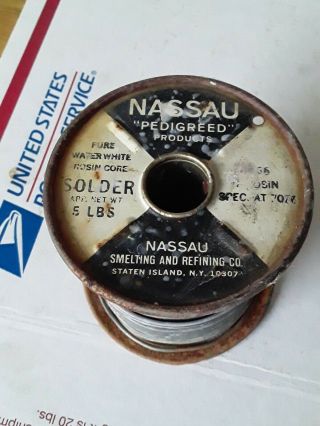 Vintage Nassau Solder C Rosin Spec - At - 7076 Just Under 3 1/2 Pounds
