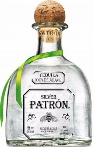 Patron Silver Tequila 750ml Empty Bottle With Cork -