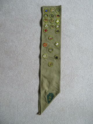 Vintage Bsa Merit Badges Eagle Boy Scout Sash,  Indian Patch