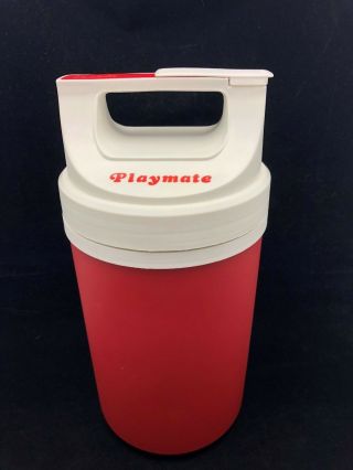 Vintage Igloo Playmate 1/2 Gallon Thermos Water Jug Cooler Red White