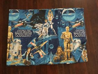 Star Wars Twin Flat Bed Sheet - Vintage 1977 Bibb Bedsheet
