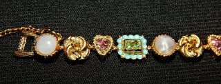 Rare Vintage Estate Signed Mode Art Gemstone 7 " Bracelet