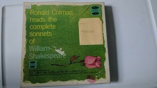 Complete Sonnets Of William Shakespeare - Read By Ronald Colman 4 Lp Set Records