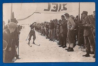 Germany Ww2 German Soldier Gebirgsjager Skiing Photo Postcard Kameraden