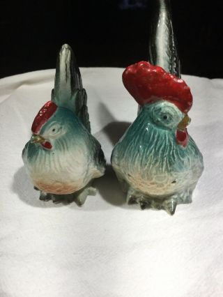 Two Pair Vintage Ducks And Chickens Salt And Pepper Shakers Japan
