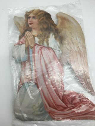 12 Die Cut Gift Tags Old Print Factory 1990s Vtg Style Large Victorian Angel