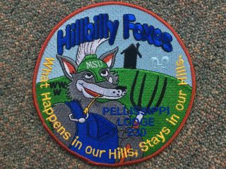 Pellissippi Lodge 230 Noac Jacket Patch Michigan State University Hillbilly Fox
