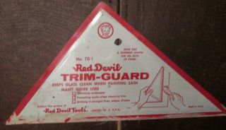 Vintage Red Devil Tools Paint Trim Guard Sign Tool Advertising Satan Hell