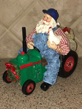 Clothtique Possible Dreams Santa Christmas On The Farm Tractor