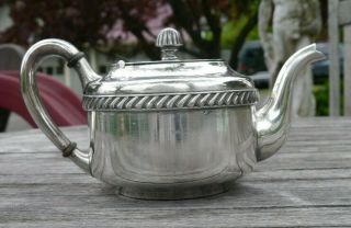 Vintage Reed Barton Silver Soldered Plated Teapot Heavy Restaurant Ware Us Navy