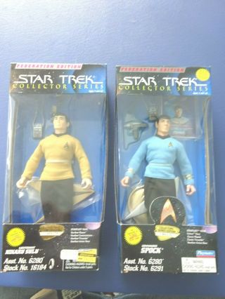 1997 Star Trek Lt.  Hikaru Sulu,  Commander Spock 9 Inch Action Figure,  Mib