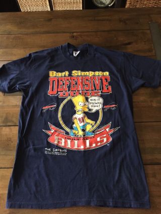 Vintage Buffalo Bills Bart Simpson Simpson’s Nfl Football Shirt Matt Groening L