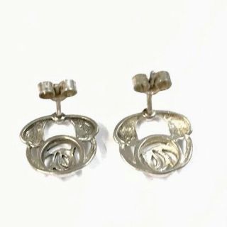 VINTAGE CHARLES RENNIE MACKINTOSH STYLE SILVER Post Earrings Gift Boxed 3