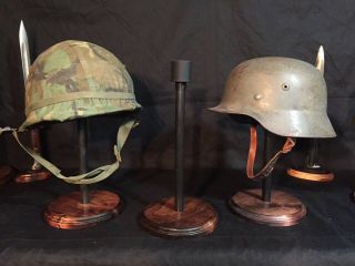 Helmet Stand - Military - German,  Us,  Wwi,  Wwii,  Owc - I - C,  Old World Classic Finish