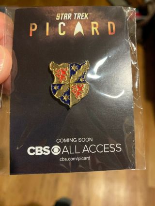 Nycc 2019 Comic Con Star Trek Universe Picard Exclusive Picard Family Crest Pin