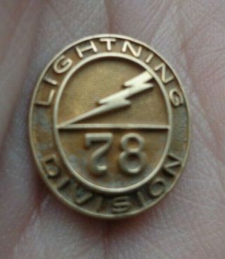 Vtg Gold Filled 78th Lightning Division Lapel Pin Military Army Airforce Navy