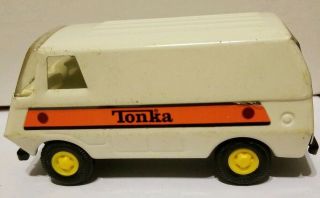 Tonka Vintage Pressed Steel White Van 5” Long Yellow Hubs