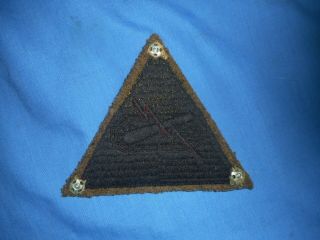 Ww 2 Us Armored Division Black Back Wool Patch.