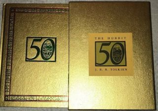 The Hobbit By Jrr Tolkien - 50th Anniversary Edition Hardcover In Gold Slipcase