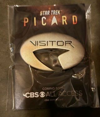 Comic Con 2019 Star Trek Picard Visitor Pin From The Star Trek Universe Cbs