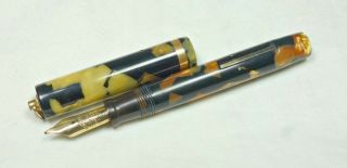 American Sheaffer Lifetime Ring - Top Fountain Pen.  Pearl/black.  1920s.  G/vgwc.