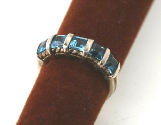 Judith Ripka Ladies Ring Sterling Silver W/ Blue Tourmalines Size 6 2