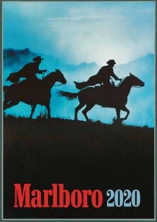 2020 Wall Calendar [12 Pages A4] Marlboro Land Cowboy Vintage Advert Poster M497