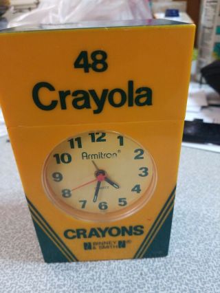 Vintage Crayola Crayons Light Up Alarm Clock Binney & Smith Retro 80s