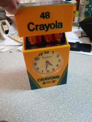 Vintage Crayola Crayons Light Up Alarm Clock Binney & Smith Retro 80s 2