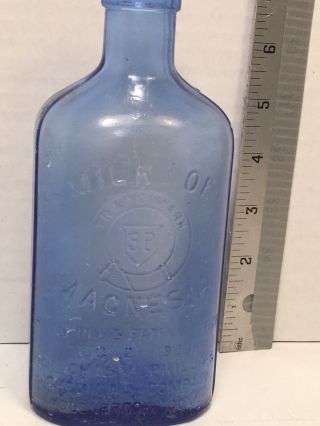 Milk Of Magnesia Blue Bottle 1906 Phillips Chemical Company