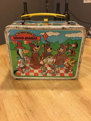 The Funtastic World Of Hanna - Barbera Vintage Metal Lunchbox - Flintstones,  Yogi 2
