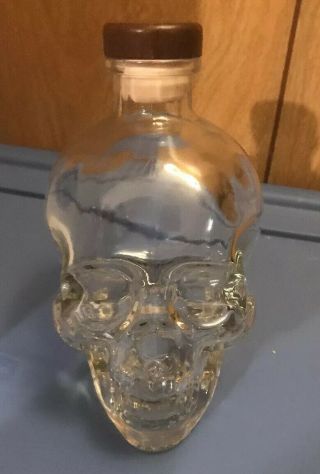 Crystal Head Vodka Bottle,  Glass Skull W/ Cork,  Empty,  No Box,  750ml