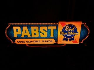 Vintage Pabst Blue Ribbon Sign Lighted 1970s Cold Beer