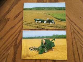 1960 The Oliver Fair Postcards,  Model 25 Combine,  Model 62 Baler Tractor Wm
