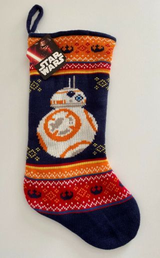Star Wars Bb - 8 Disney Christmas Stocking Nwt Knit Fleece Lined Full Size