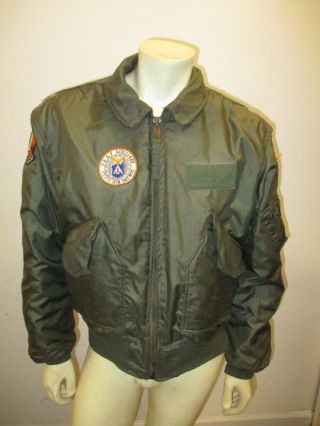Vintage Cwu - 45/p Flight Jacket Eval/stand Flight Examiner Patches Large