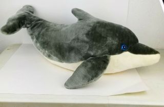 Sea World Gray Dolphin Plush 35 " Jumbo Large Stuffed Animal Orlando Big