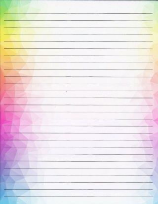 Multi Color Border Lined Stationery 8.  5 " X11 " 25 Sheets And 10 Color Envelopes