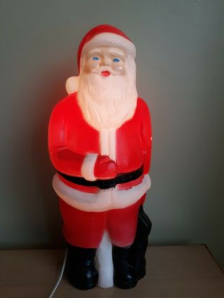 Christmas Santa Claus Blow Mold Light Union Products Happy Holidays 22 " Adorable