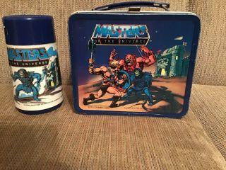 Vintage 1983 Aladdin Masters Of The Universe Lunch Box W/thermos