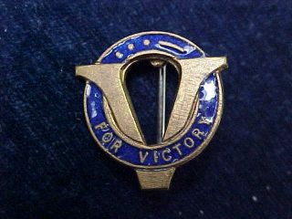Orig Ww2 Lapel Badge For Victory