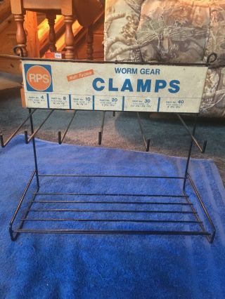Vintage Rps Worm Gear Hose Clamps Display Rack