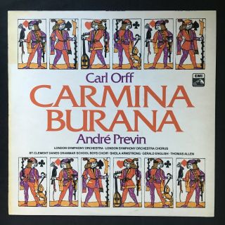 Carmina Burana Carl Orff Previn Hmv Asd.  3117 Stereo Quad Symphony Vinyl Lp Nm