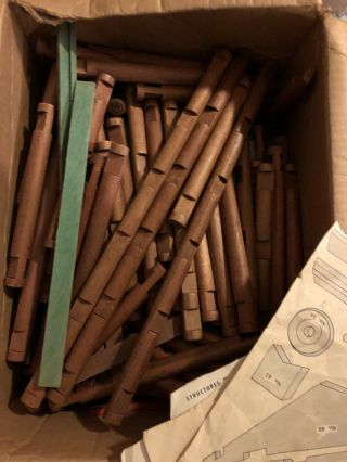 Large Box Of Vintage Lincoln Logs W/some Instructions