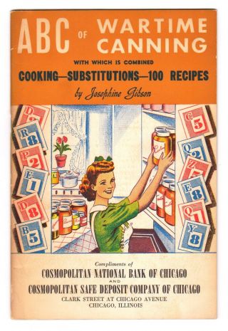 Wwii Homefront Booklet Abc Of Wartime Canning Cookbook 1943 Recipes