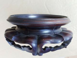 Chinese Hand Carved Wooden Vase Stand H 58mm,  W 14cm,  Top 105mm
