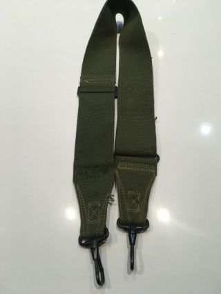 Dated 1944 Wwii U.  S.  Army Gi Carry Strap Od7 For Various Bag & Ammo Bag