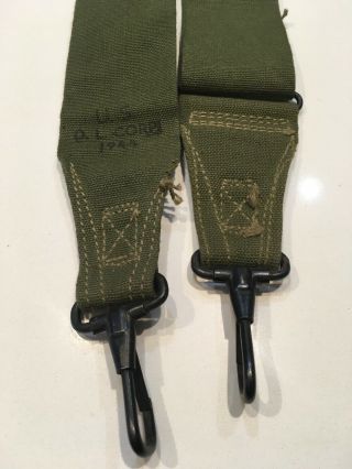Dated 1944 WWII U.  S.  ARMY GI CARRY STRAP OD7 FOR Various Bag & Ammo Bag 2