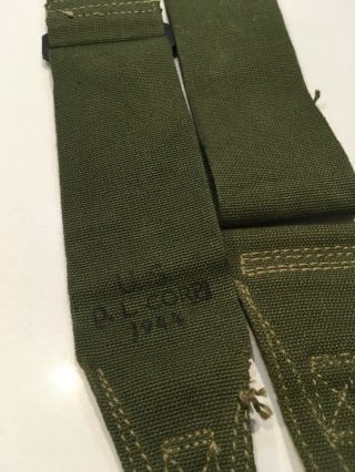 Dated 1944 WWII U.  S.  ARMY GI CARRY STRAP OD7 FOR Various Bag & Ammo Bag 3